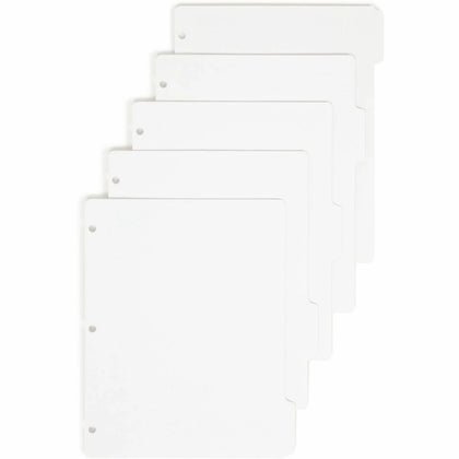 Smead Binder Index Dividers - 5 Tab Set Letter Size White - 20/Box - Divider