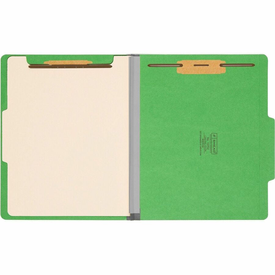 Smead Colored 2/5 Tab Cut Letter Recycled Classification Folder - 8 1/2’’ x 11’’ - 2’’ Expansion - 2 2B Fastener(s)