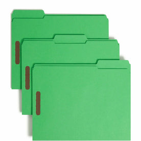 Smead Colored 1/3 Tab Cut Letter Recycled Fastener Folder - 8 1/2’’ x 11’’ - 3/4’’ Expansion - 2 2K Fastener(s) - 2’’