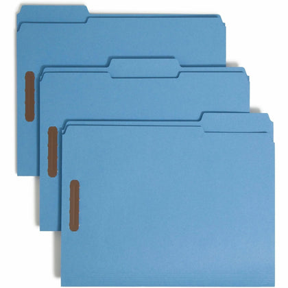 Smead Colored Fastener Folders - Letter Size 3/4’’ Expansion Blue - 50/Box