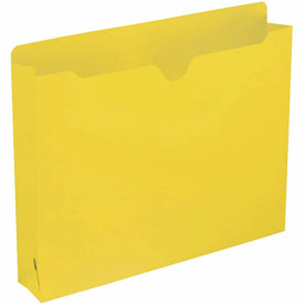 Smead Colored Straight Tab Cut Letter Recycled File Jacket - 8 1/2’’ x 11’’ - 2’’ Expansion - 11 pt. - 2 Plys - Yellow