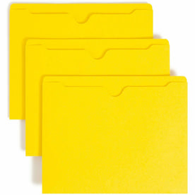 Smead Colored Straight Tab Cut Letter Recycled File Jacket - 8 1/2’’ x 11’’ - 11 pt. - 2 Plys - Yellow - Filing Jackets
