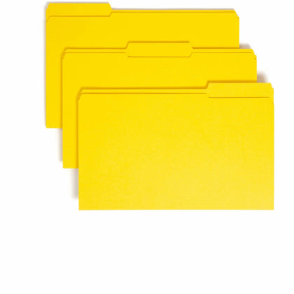Smead Colored Legal File Folders - 1/3 Tab Cut 8.5’’ x 14’’ Yellow - 100/Box - Top