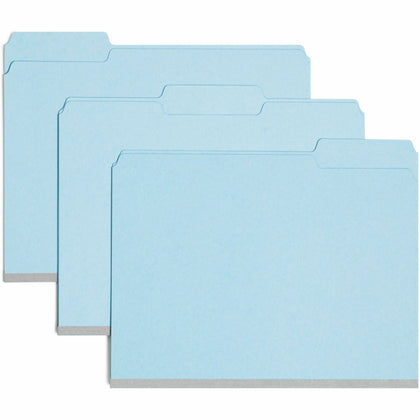 Smead Colored Recycled File Folders - 1/3 Tab Cut - Blue - 25/Box - Top