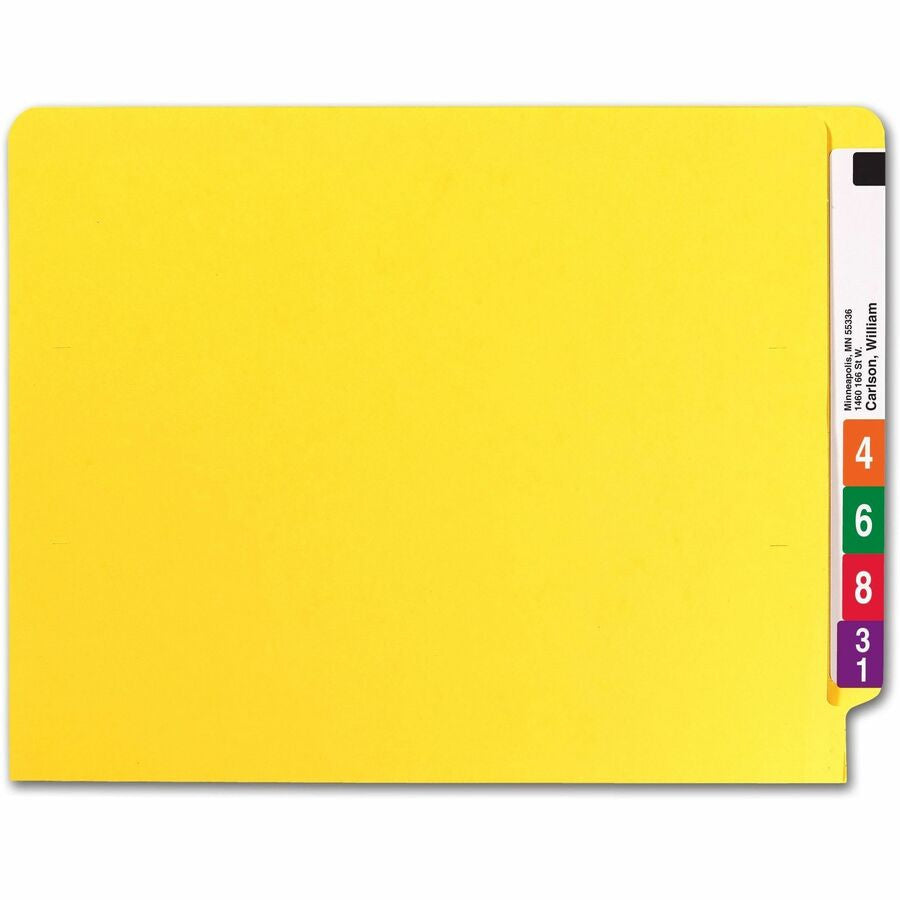 Smead Colored Straight Tab Cut Letter Recycled End File Folder - 8 1/2’’ x 11’’ - 3/4’’ Expansion - 11 pt. - 2 Plys