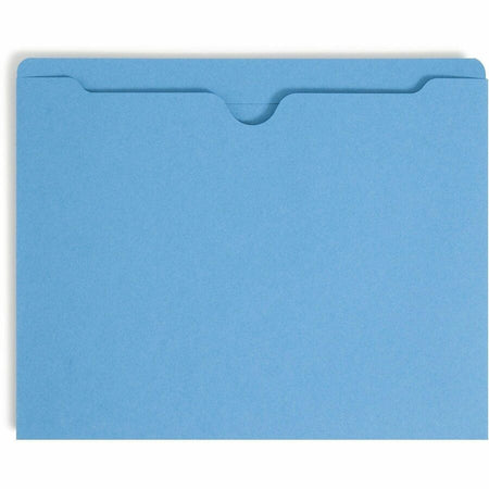 Smead Colored Straight Tab Cut Letter Recycled File Jacket - 8 1/2’’ x 11’’ - 11 pt. - 2 Plys - Blue - Filing Jackets &