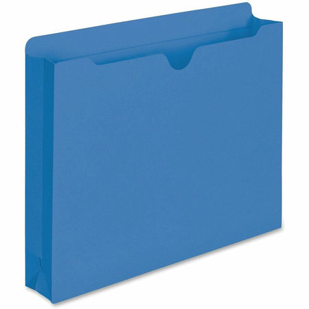 Smead Colored Straight Tab Cut Letter Recycled File Jacket - 8 1/2’’ x 11’’ - 2’’ Expansion - 11 pt. - 2 Plys - Blue