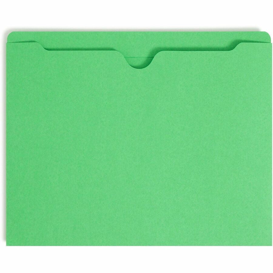 Smead Colored Straight Tab Cut Letter Recycled File Jacket - 8 1/2’’ x 11’’ - 11 pt. - 2 Plys - Green - Filing Jackets