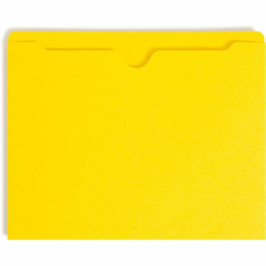 Smead Colored Straight Tab Cut Letter Recycled File Jacket - 8 1/2’’ x 11’’ - 11 pt. - 2 Plys - Yellow - Filing Jackets