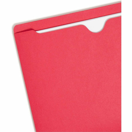 Smead Colored Straight Tab Cut Letter Recycled File Jacket - 8 1/2’’ x 11’’ - 11 pt. - 2 Plys - Red - Filing Jackets &