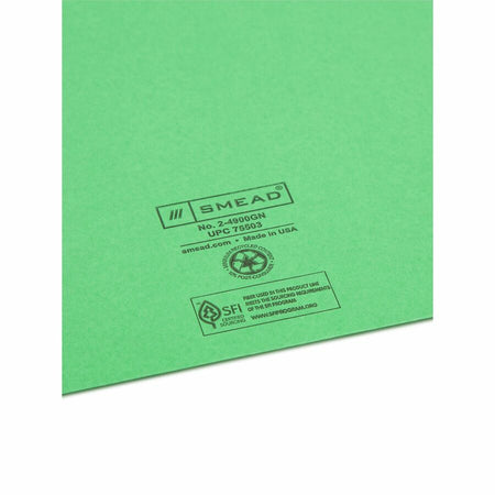 Smead Colored Straight Tab Cut Letter Recycled File Jacket - 8 1/2’’ x 11’’ - 11 pt. - 2 Plys - Green - Filing Jackets