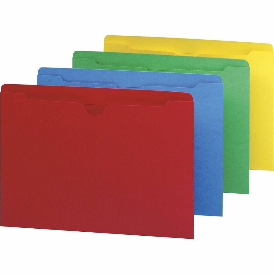 Smead Colored Straight Tab Cut Letter Recycled File Jacket - 8 1/2’’ x 11’’ - 50 Sheets Capacity - 11 pt. - 2 Plys