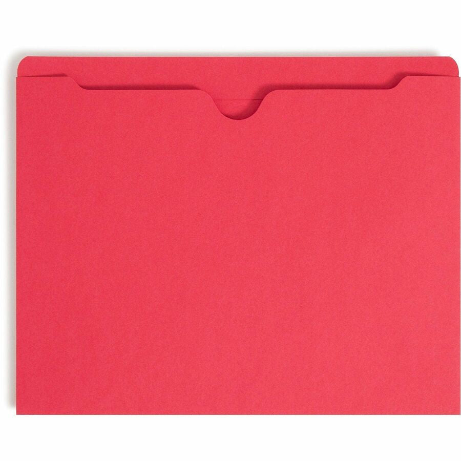 Smead Colored Straight Tab Cut Letter Recycled File Jacket - 8 1/2’’ x 11’’ - 11 pt. - 2 Plys - Red - Filing Jackets &