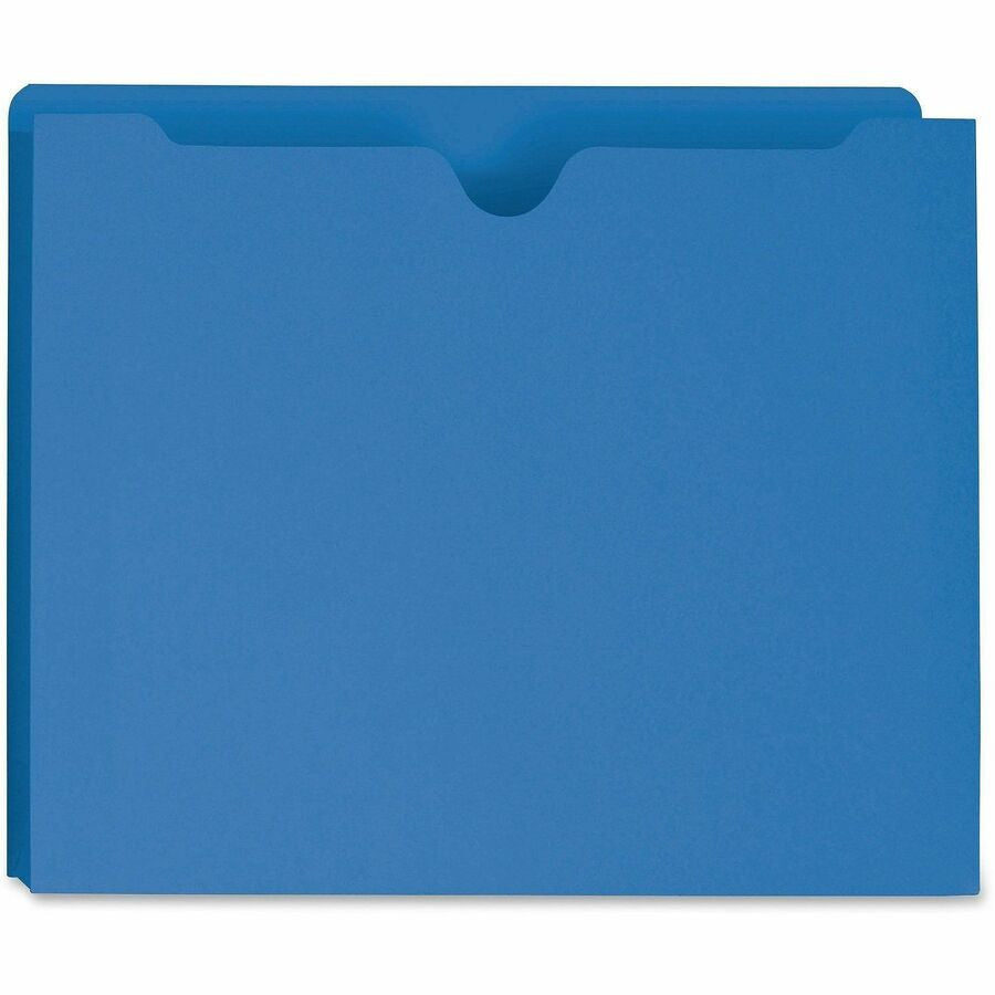 Smead Colored Straight Tab Cut Letter Recycled File Jacket - 8 1/2’’ x 11’’ - 2’’ Expansion - 11 pt. - 2 Plys - Blue