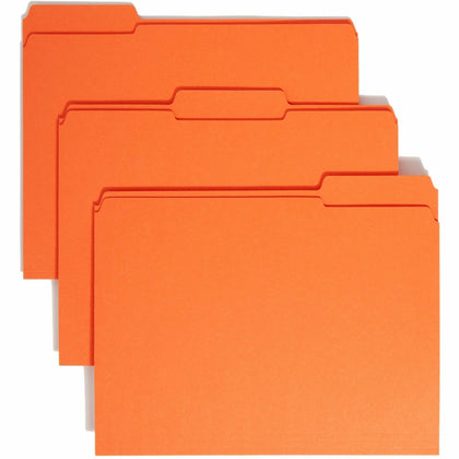 Smead Colored Top Tab File Folders - 1/3 Cut 8.5’’ x 11’’ Orange - 100/Box