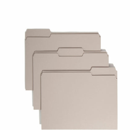 Smead Colored Top Tab File Folders - Letter Size - Assorted Tabs - 100/Box