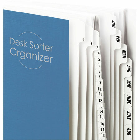 Smead Daily/Monthly Desk File/Sorter - Digit - 1-31 - Letter - 8.50’’ Width x 11’’ Length - Blue Divider - 35% Recycled