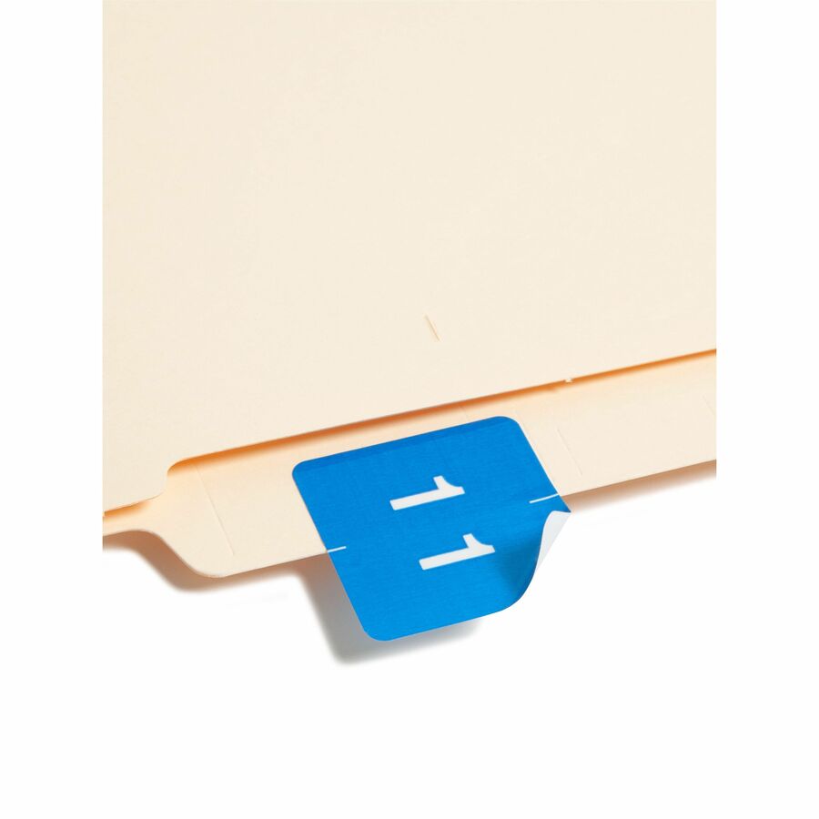 Smead DCC Color-Coded Numeric Labels - 1 - x 1/2’’ Width Length - Light Blue - Laminated - 250 / Roll - Filing