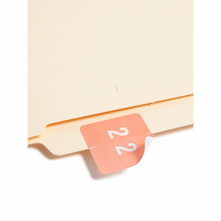 Smead DCC Color-Coded Numeric Labels - 2 - x 1 1/2’’ Width Length - Pink - Laminated - 250 / Roll - Filing