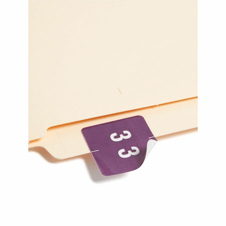 Smead DCC Color-Coded Numeric Labels - 3 - x 1 1/2’’ Width Length - Purple - Laminated - 250 / Roll - Filing