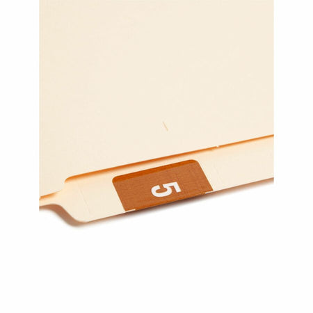 Smead DCC Color-Coded Numeric Labels - 5 - x 1 1/2’’ Width Length - Brown - Laminated - 250 / Roll - Filing