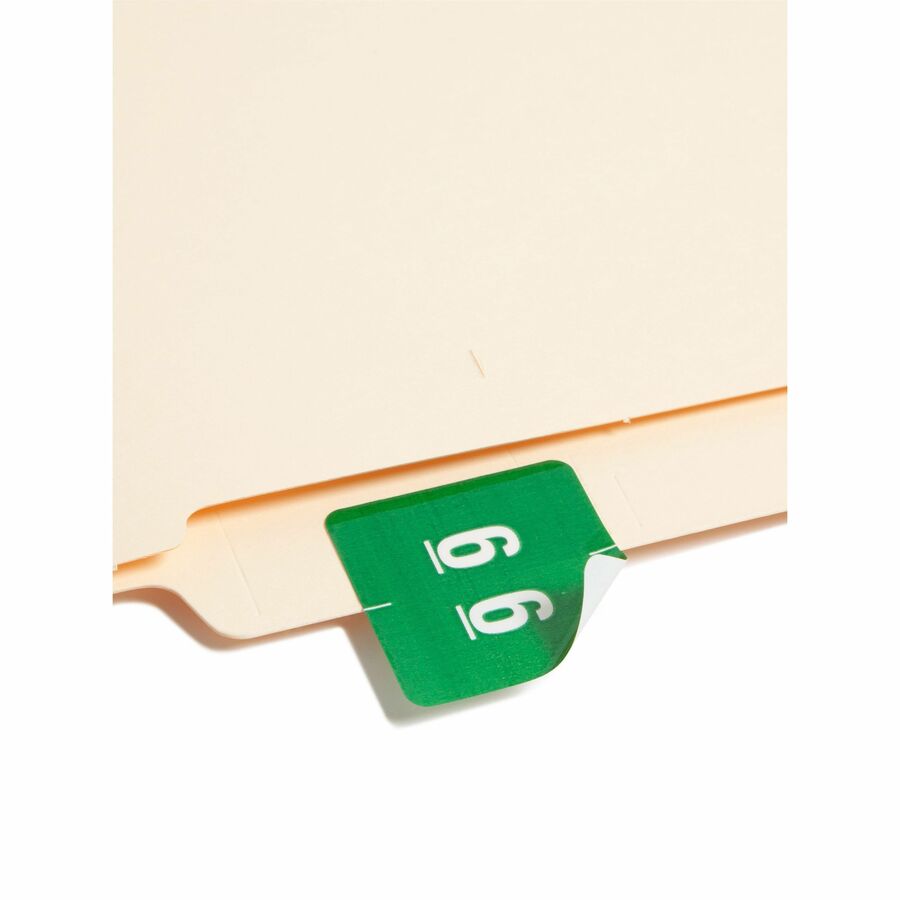 Smead DCC Color-Coded Numeric Labels - 6 - x 1 1/2’’ Width Length - Green - Laminated - 250 / Roll - Filing
