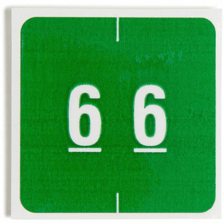 Smead DCC Color-Coded Numeric Labels - 6 - x 1 1/2’’ Width Length - Green - Laminated - 250 / Roll - Filing