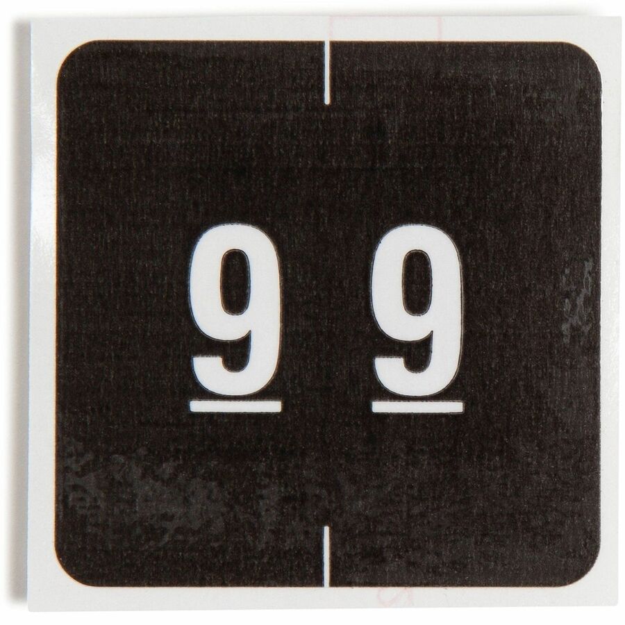 Smead DCC Color-Coded Numeric Labels - 9 - x 1 1/2’’ Width Length - Black - Laminated - 250 / Roll - Filing