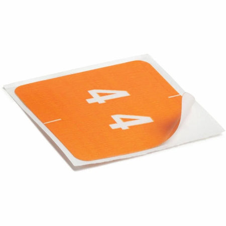 Smead DCC Color-Coded Numeric Labels x 1 1/2’’ Width Length Orange 250 / Roll 4 Laminated (SMD67424) - Filing
