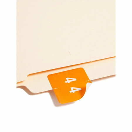 Smead DCC Color-Coded Numeric Labels x 1 1/2’’ Width Length Orange 250 / Roll 4 Laminated (SMD67424) - Filing