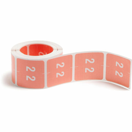 Smead DCC Color-Coded Numeric Labels - 2 - x 1 1/2’’ Width Length - Pink - Laminated - 250 / Roll - Filing