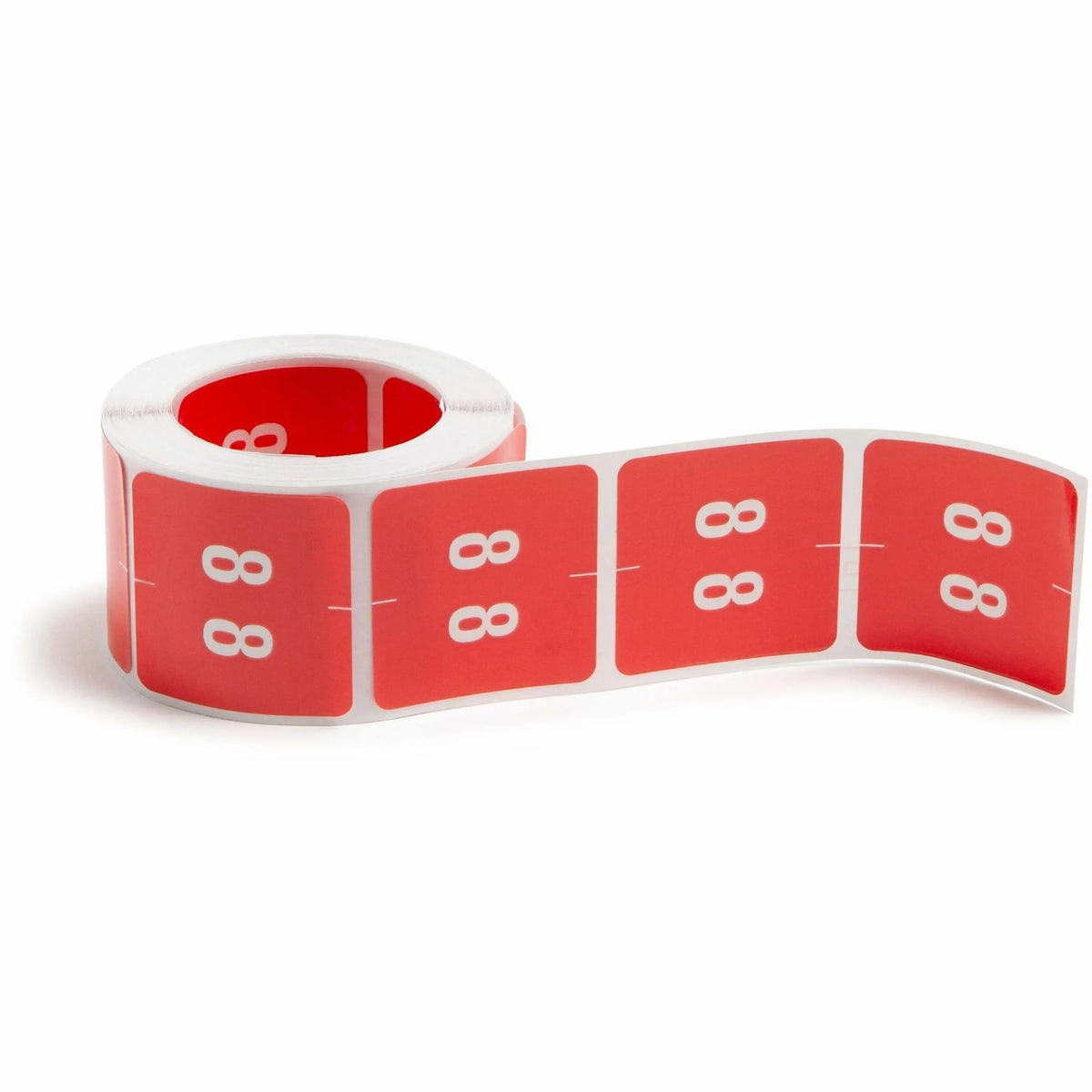 Smead DCC Color-Coded Numeric Labels x 1 1/2’’ Width Length Red 250 / Roll 8 Laminated (SMD67428) - Filing