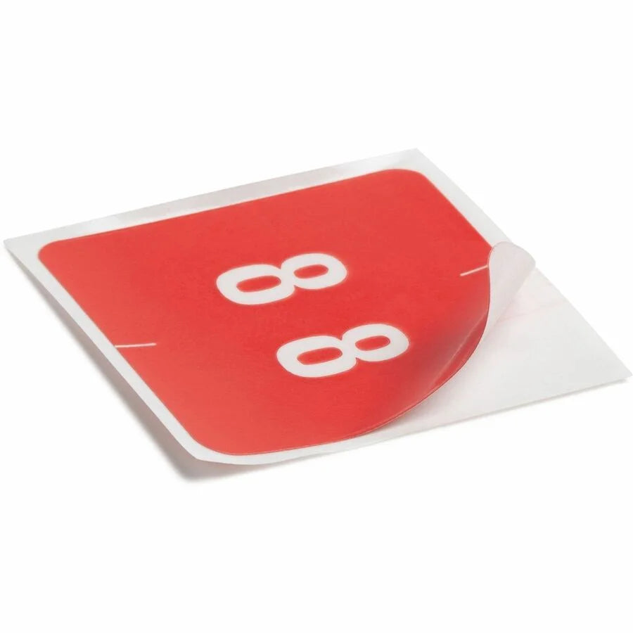Smead DCC Color-Coded Numeric Labels x 1 1/2’’ Width Length Red 250 / Roll 8 Laminated (SMD67428) - Filing