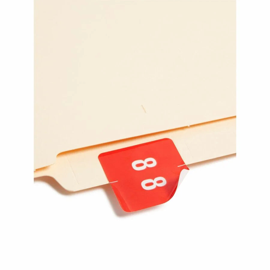 Smead DCC Color-Coded Numeric Labels x 1 1/2’’ Width Length Red 250 / Roll 8 Laminated (SMD67428) - Filing
