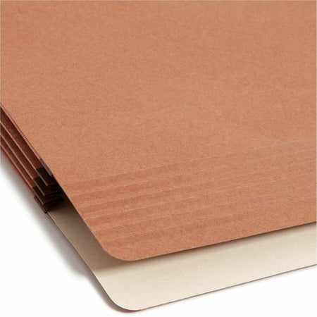 Smead Easy Grip Straight Tab Cut Legal Recycled File Pocket - 8 1/2’’ x 14’’ - 3 Expansion - Pressboard - Redrope