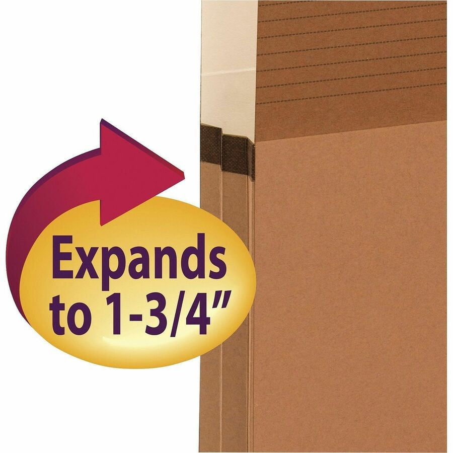 Smead Easy Grip Straight Tab Cut Legal Recycled File Pocket - 8 1/2’’ x 14’’ - 1 3/4’’ Expansion - Redrope - Filing