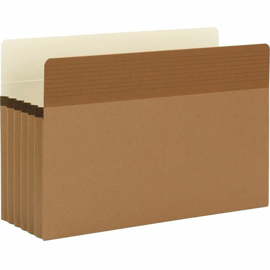 Smead Easy Grip Straight Tab Cut Legal Recycled File Pocket - 8 1/2’’ x 14’’ - 5 1/4’’ Expansion - Redrope - Filing