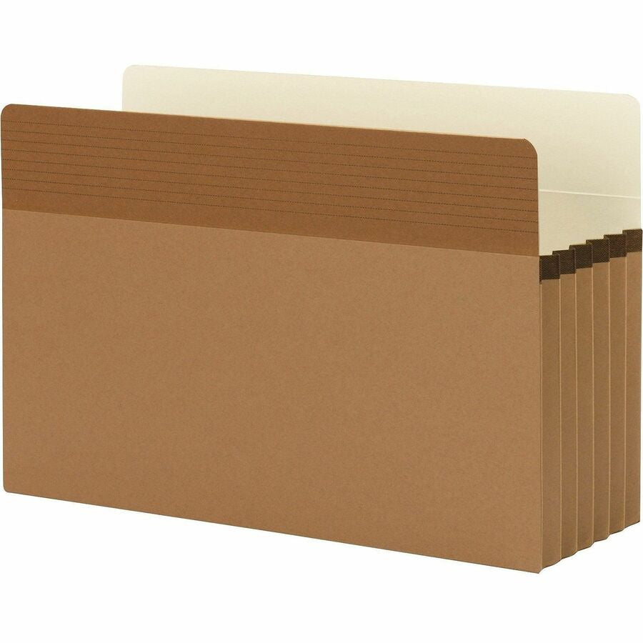 Smead Easy Grip Straight Tab Cut Legal Recycled File Pocket - 8 1/2’’ x 14’’ - 5 1/4’’ Expansion - Redrope - Filing