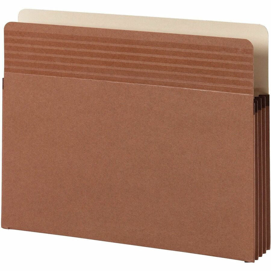 Smead Easy Grip Straight Tab Cut Letter Recycled File Pocket - 8 1/2’’ x 11’’ - 3 Expansion - Redrope - Filing Jackets