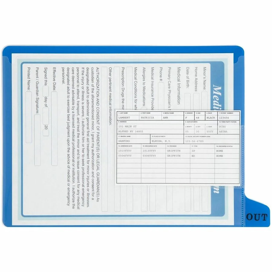 Smead End Tab Out Guides: Blue Poly Tab(s) - 25/Box - Filing Guides