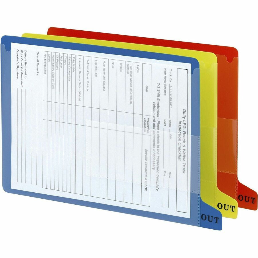Smead End Tab Out Guides - Printed Bottom Tab(s) - Message - Letter - Green Poly - 25 / Box - Filing