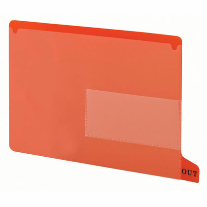 Smead End Tab Out Guides: Red Poly Tab(s) - Message OUT - Letter Size - Filing Guides