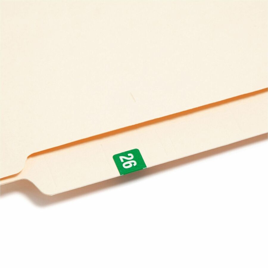 Smead ETS Color-Coded Year Labels - 1/2’’ Height x 1’’ Width - Green - Paper - Laminated - Self-adhesive Durable - 25