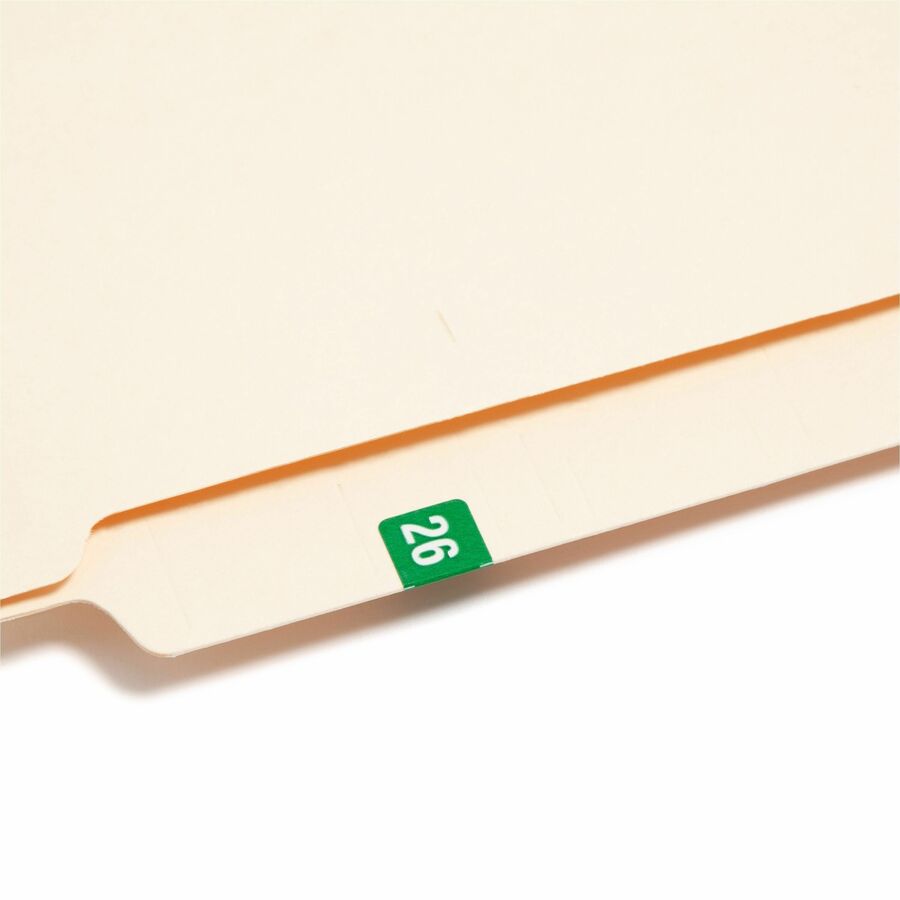 Smead ETS Color-Coded Year Labels - 1/2’’ Height x 1’’ Width - Green - Paper - Laminated - Self-adhesive Durable - 25