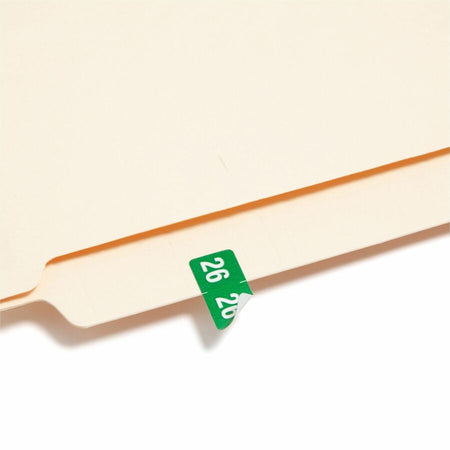 Smead ETS Color-Coded Year Labels - 1/2’’ Height x 1’’ Width - Green - Paper - Laminated - Self-adhesive Durable - 25