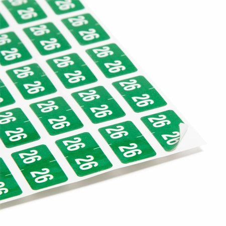 Smead ETS Color-Coded Year Labels - 1/2’’ Height x 1’’ Width - Green - Paper - Laminated - Self-adhesive Durable - 25
