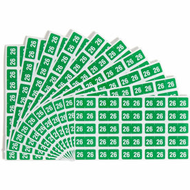 Smead ETS Color-Coded Year Labels - 1/2’’ Height x 1’’ Width - Green - Paper - Laminated - Self-adhesive Durable - 25