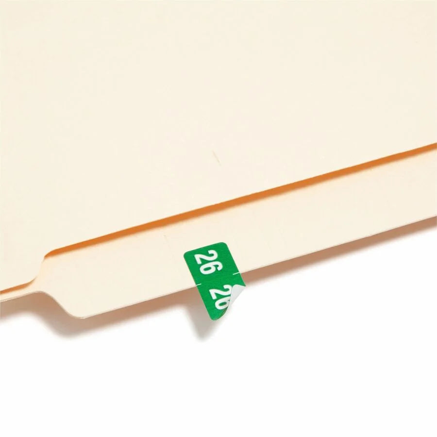 Smead ETS Color-Coded Year Labels - 1/2’’ Height x 1’’ Width - Green - Paper - Laminated - Self-adhesive Durable - 25