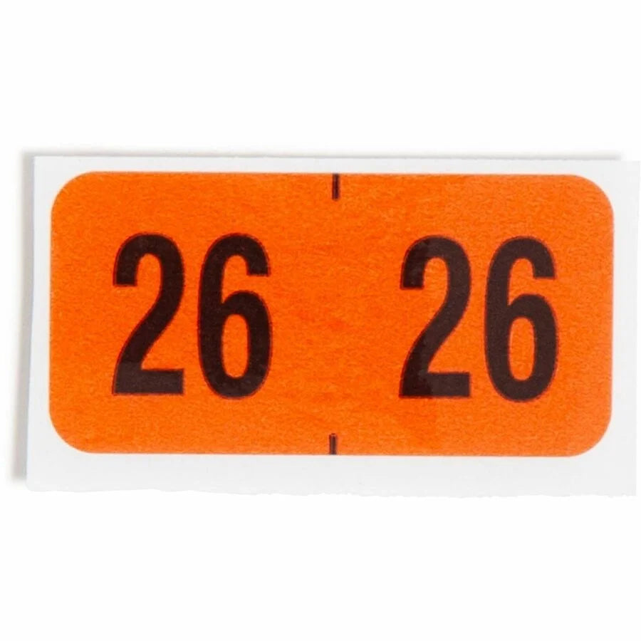 Smead ETYJ Color-Coded Year Labels - Orange - Durable Self-Adhesive - 500 - Color-Coding