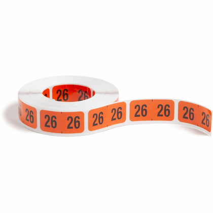 Smead ETYJ Color-Coded Year Labels - Orange - Durable Self-Adhesive - 500 - Color-Coding